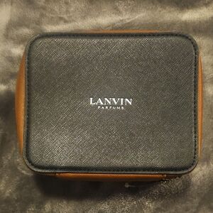 Lanvin Black and Brown Saffiano Toiletry Case